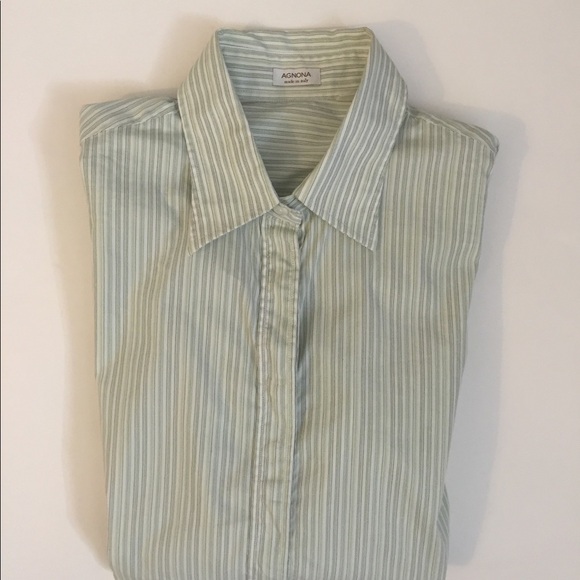 Agnona Italy Striped Tailored Button down Shirt - Picture 11 of 12